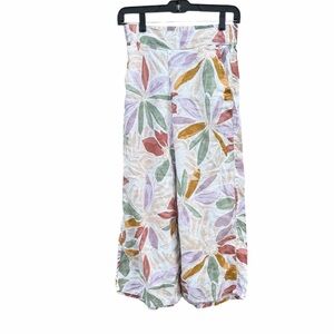 Nicole Miller Linen Pants with Pastel Floral Design size small